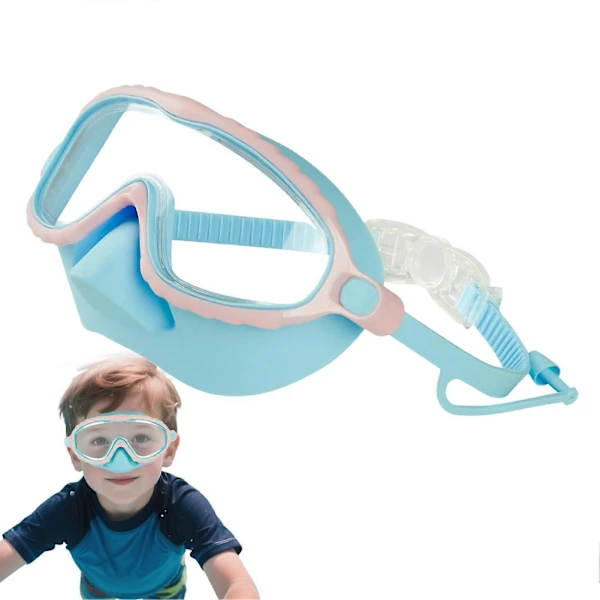 Óculos de Natação AQUAFORGE infantis, com proteção nasal, antiembaçante, ajuste confortável, rosa e azul