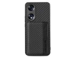 Capa Para Celular For Honor 70 Com Porta-cartões Magnético Em Fibra De Carbono