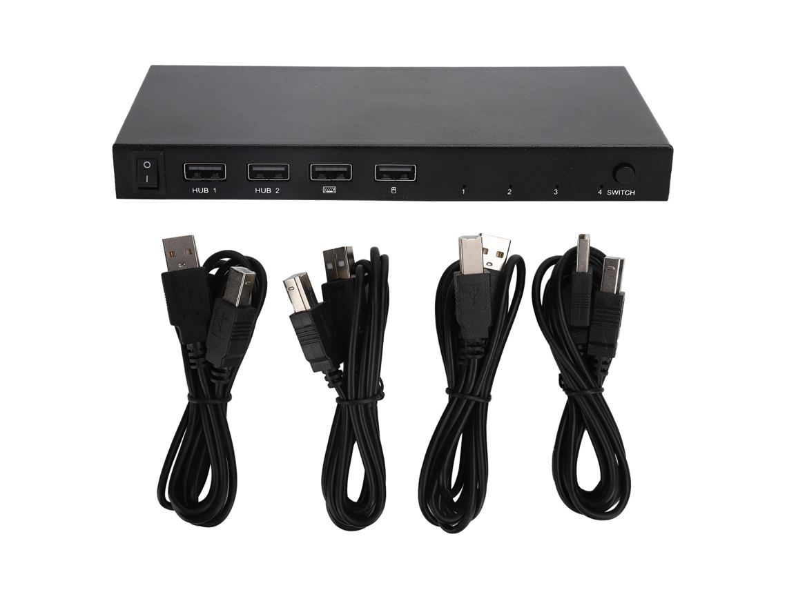 Switch Kvm 4-in-1-out Com 18gbps, Comutador De Tela Com Controle Compartilhado De Teclado E Mouse