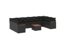 Garden Sofa Set, Garden Sofa Sets Vidaxl Preto Rattan / Vime (n/a)