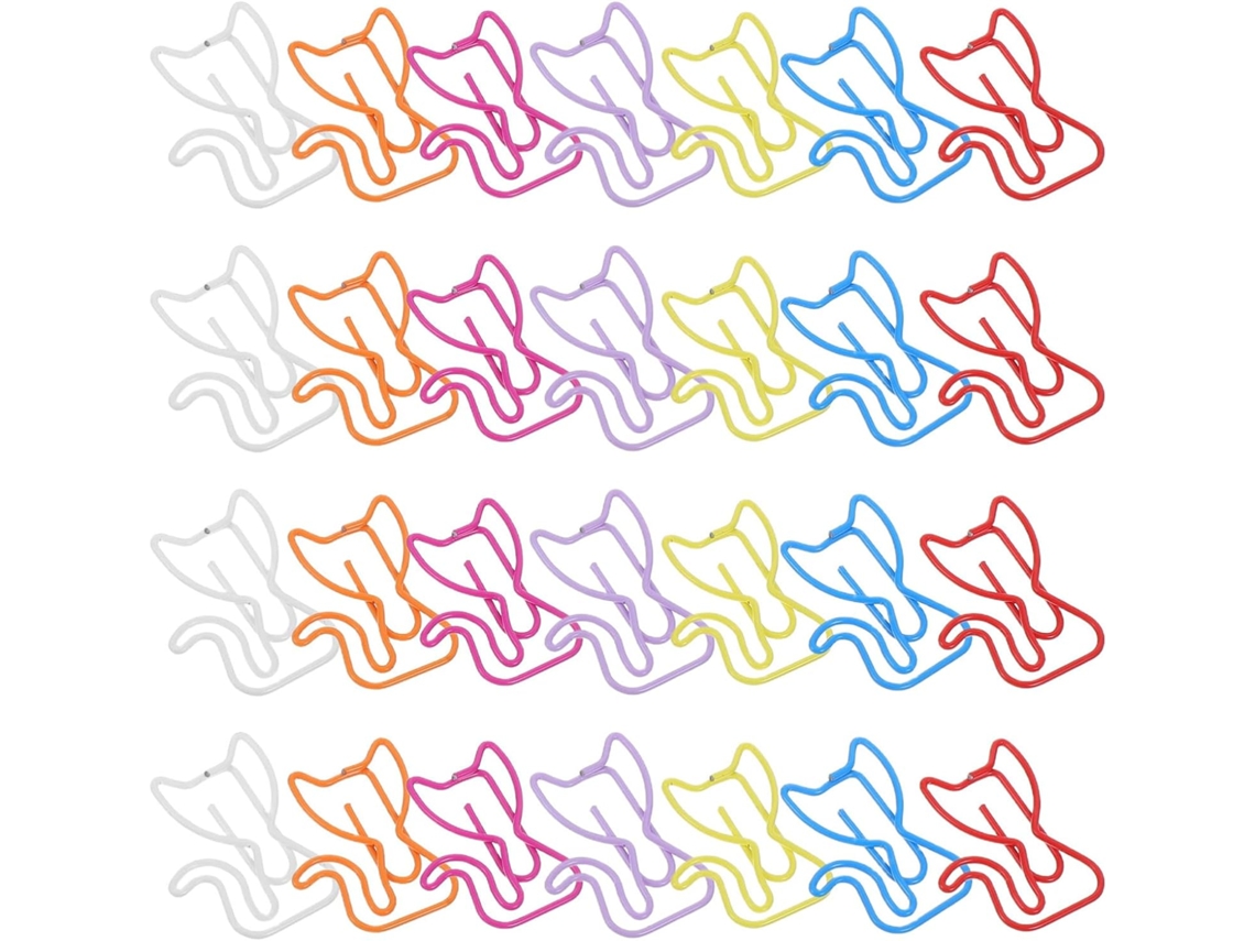 Clips de papel Alasum com design de gato, 50 unidades, em metal resistente com acabamento refinado, ideais para mesa.
