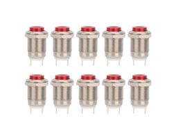 Interruptor De Botão Metal Vermelho À Prova D'água 10pcs 12mm 2a/250vac 2 Pinos
