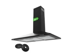 Exaustor Ciarra De Parede A++ 90cm 370m³/h Recirculação Com Filtros De Carvão (2 Peças) E Exaustão Externa 3 Modo Preto 201bk90