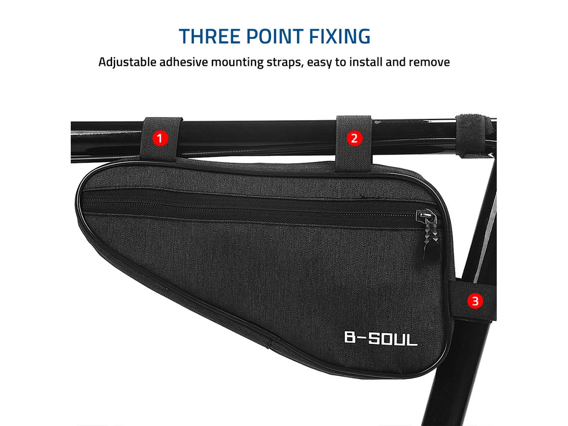 Bolsa Mali Triangular para Bicicleta, de Quadro, com Acesso Fácil