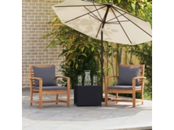 Vidaxl Cadeira 2 Peça Marrom E Cinza Escuro 65 X 60 X 76,5 Cm