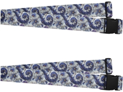 Conjunto De 2 Cintas Bagagem Vintage Boêmias Com Flores 3d, Roxas E Azuis, Resistentes E Ajustáveis, Acessórios De