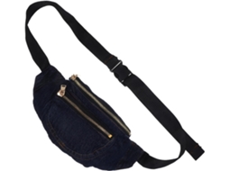 Bolsa De Ombro Ciieeo Em Jeans Lavável, Estilo Pochete Retrô Para Mulheres, Azul Escuro Lavado, Com Dois Bolsos.