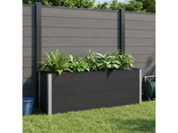 Vidaxl Canteiro De Jardim Elevado Preto 200 X 30 X 72 Cm