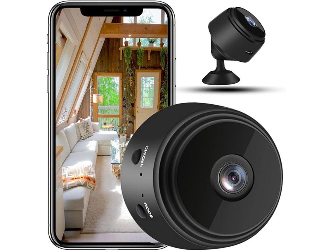 Mini Câmera Wifi Doméstica Compacta Sem Fio, Gravação Autônoma, Visão Remota App Celular, Detecção Movimento, Cartão Tf 32g Incluso
