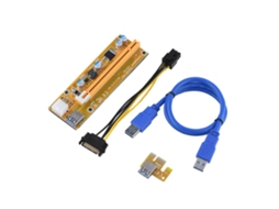 Adaptador De Placa Riser Usb3.0 Pci-e 1x Para 16x Com Cabo De Alimentação Sata De 6 Pinos Para Mineração