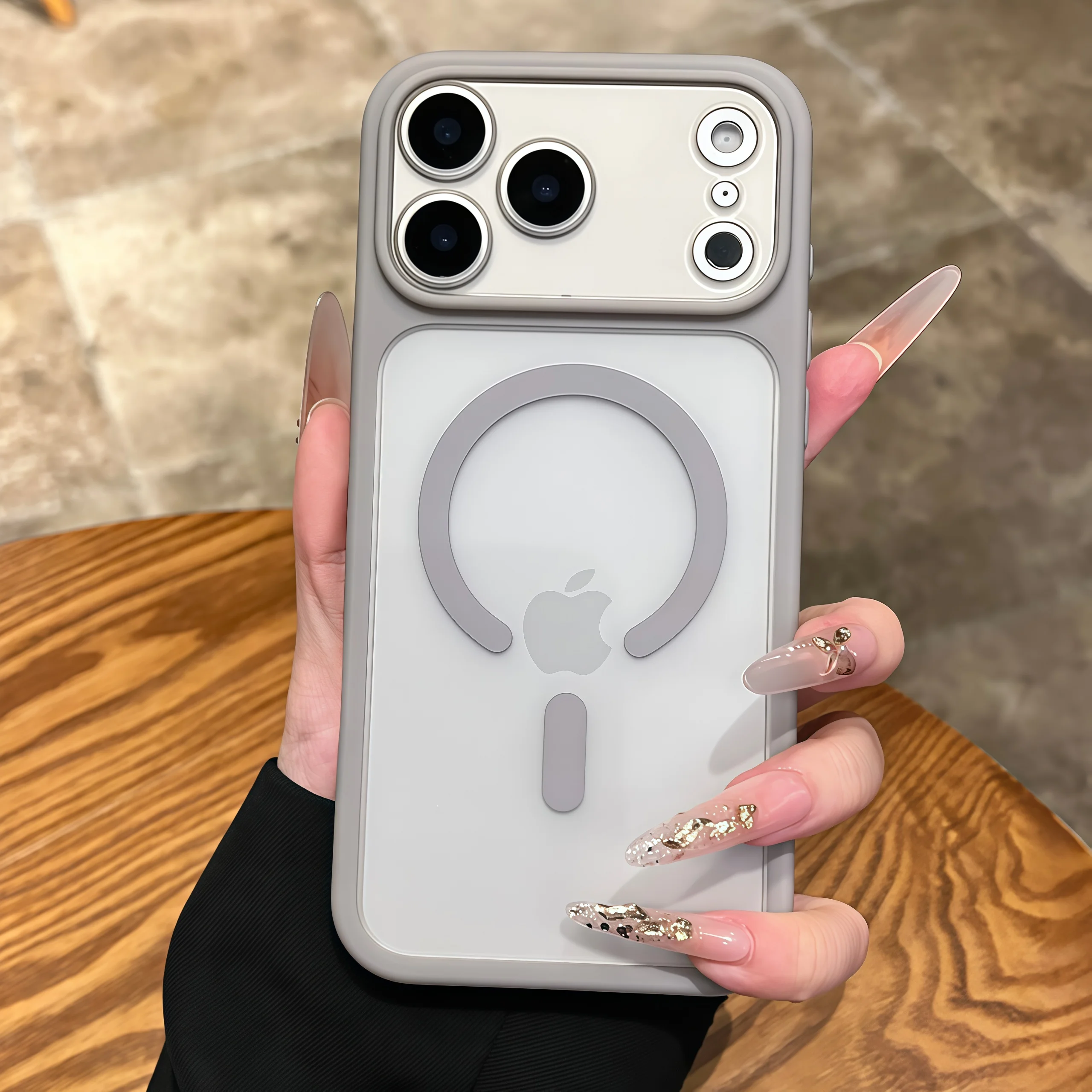 (iphone 13 Cinza) Capa Removível Para Câmera, Resistente A Choques E Impactos, Com Proteção Magnética.