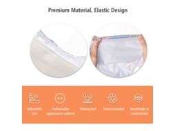 Primerox 4pcs Fralda de Pano Lavável Reutilizável Elástica Absorvente para Bebê Menino Menina