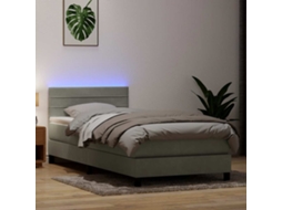 Cama Com Molas/colchão Cinzento-claro 80x210 Cm Veludo