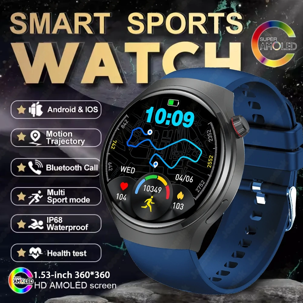 Smartwatch, Tela Sensível Ao Toque Completa, Monitoramento de Saúde, À Prova D'água, Suporta Chamadas MDUG (azul)