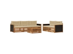 Vidaxl Conjunto De Sofás Para Exterior 6 Pcs Natural E Bege