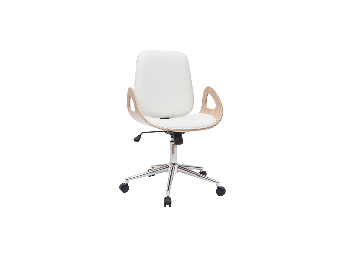 Poltrona de mesa Glory MILIBOO branca e madeira clara