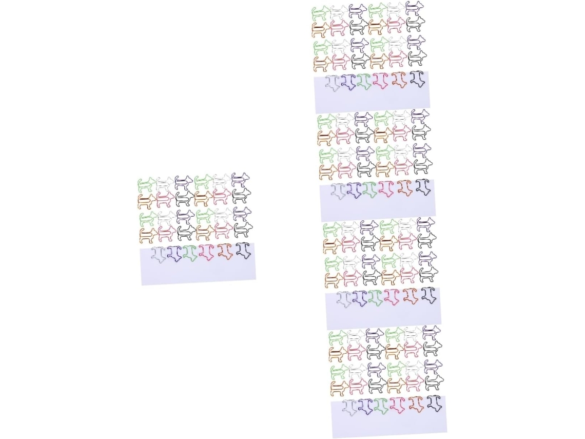 Conjunto De 5 Clipes Papel Tehaux Com Tema Cachorros Escritório, Leves, Pequenos, Práticos E Convenientes, 60 Unidades