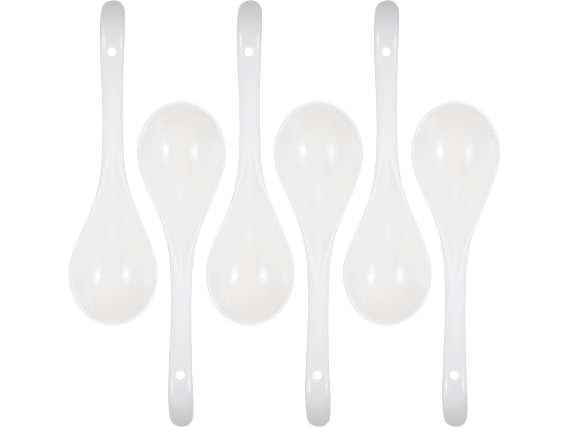 De 6 Colheres De Sopa Multifuncionais De Cerâmica Branca, Utensílios De Cozinha Resistentes E Gokoco