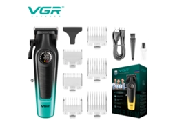 Máquina de Cortar Cabelo Elétrica com Corpo em Degradê e Visor Digital Lcd MDUG (verde)