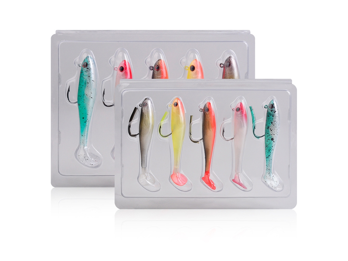 Isca Artificial com Anzol T tail 5pcs