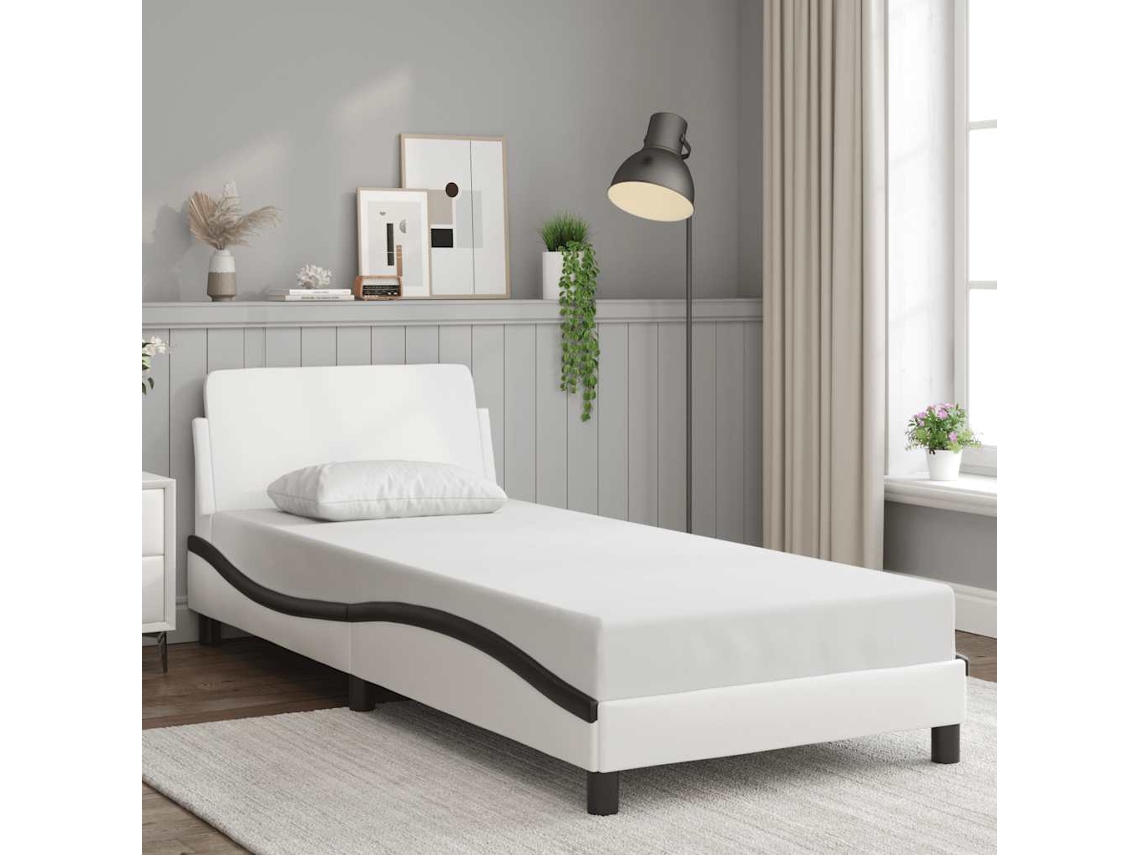 Vidaxl Estrutura De Cama Dover Couro Artificial 90x190cm
