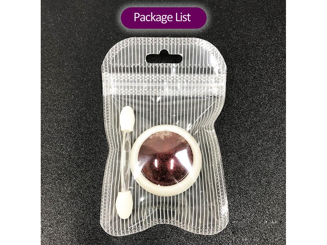 Pó De Unha Efeito Espelho Metálico Chrome Brilhante Com Palito De Sponge Para Decoração Diy De Unhas