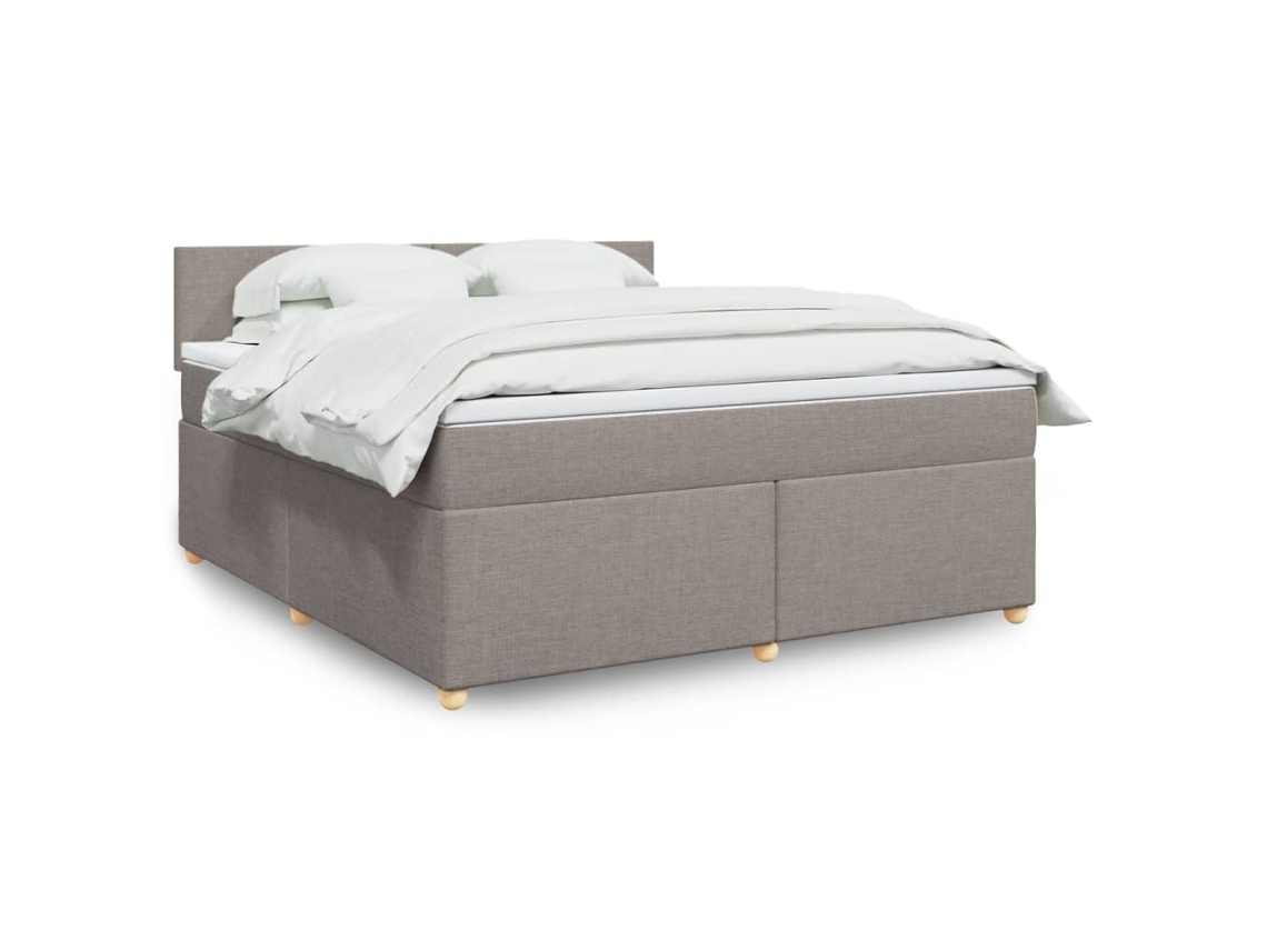 Vidaxl Cama Com Molas/colchão 180x200 Cm Tecido Castanho-acinzentado