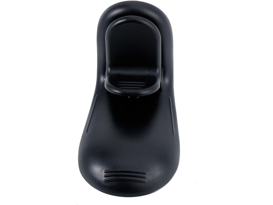 Suporte magnético pequeno para celular em ABS com acabamento prateado.