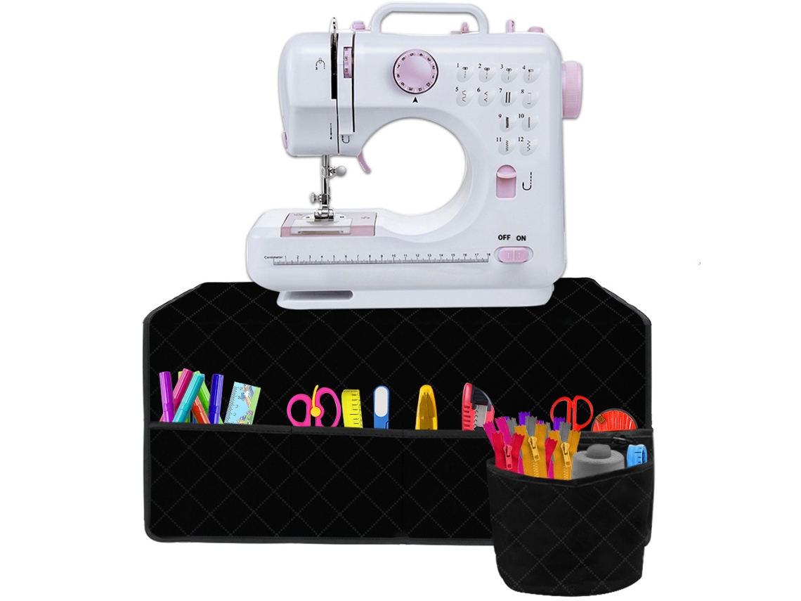 Almofada Para Máquina De Costura Para Mesa Com Bolsos Black