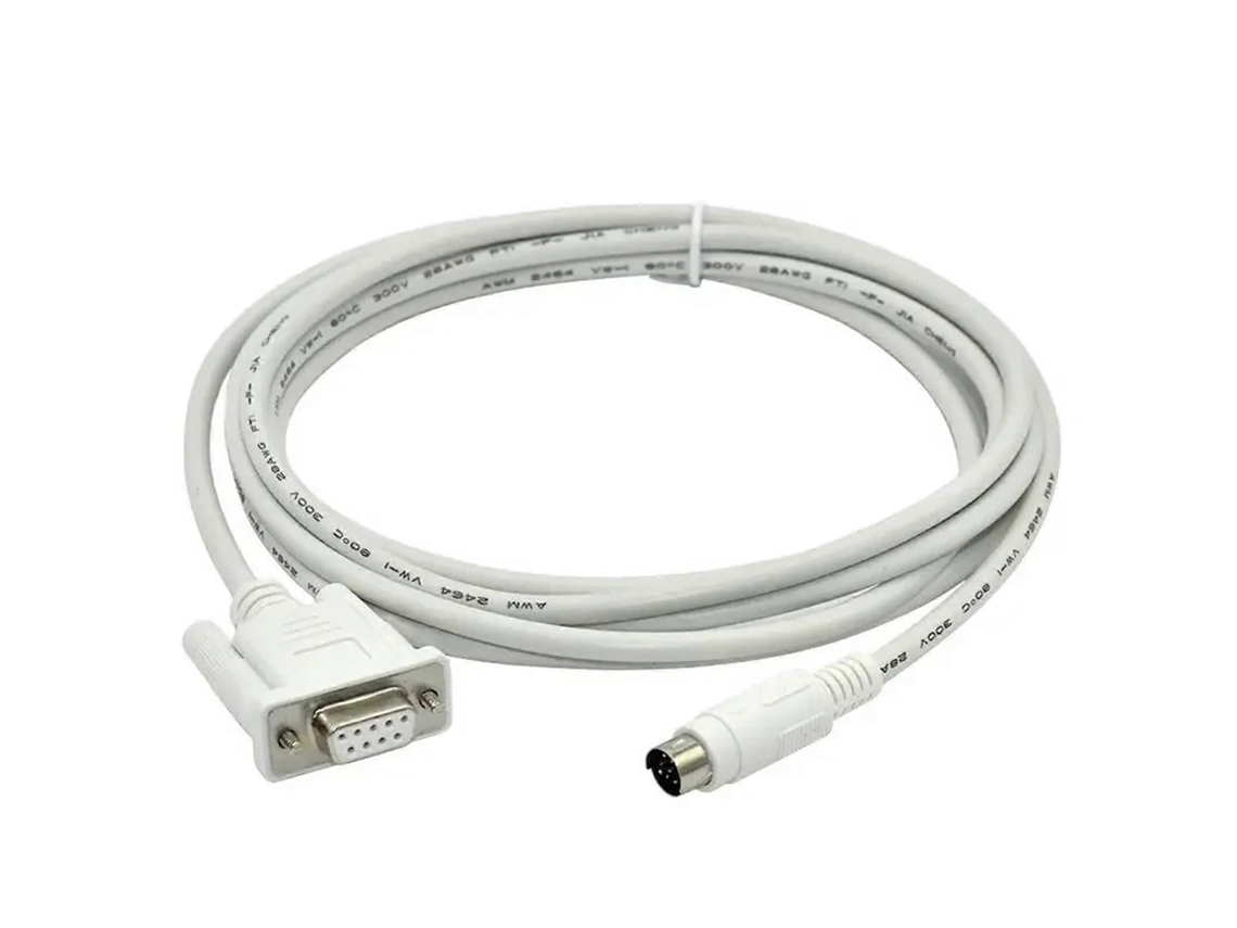 Rs232 Plc Programming Cable For Mcgs Tpc Hmi Touch Panel Fx Series, 2m Durable White