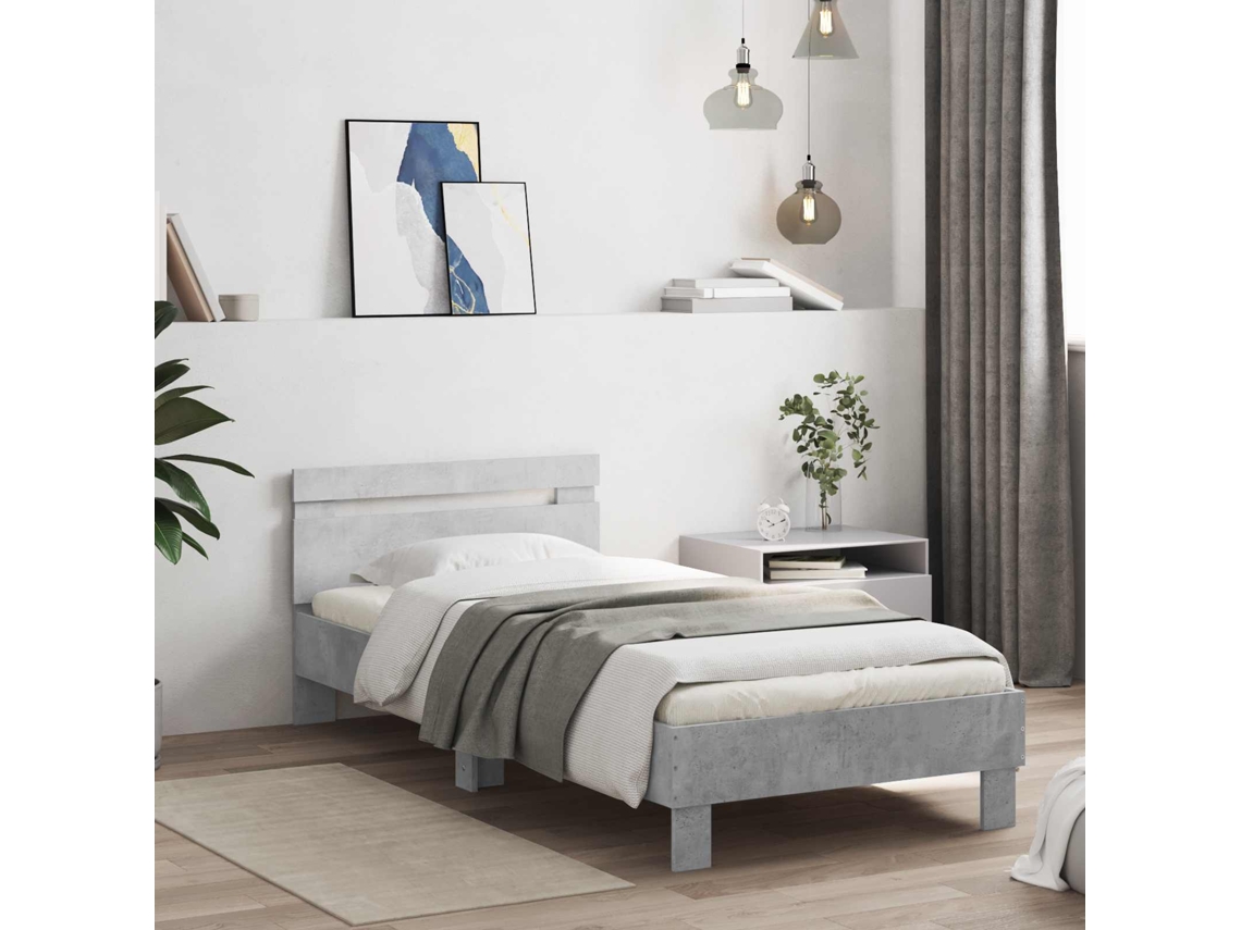 Vidaxl Estrutura Da Cama Cinzento Cimento Derivados De Madeira