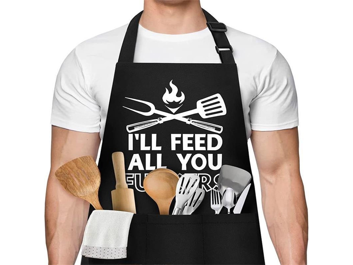 Aventais Engraçados, Avental De Chef De Algodão Grosso E Resistente Para Uso Na Cozinha, Texto Personalizável Eu Sou Um Chef, Alça De Pescoço Ajustá