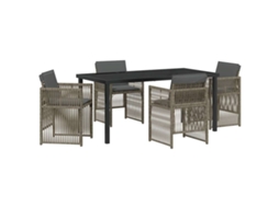 Conjunto de Jantar para Jardim 5 Pcs Cinzento Aço Revestido a Pó MAISON EXCLUSIVE