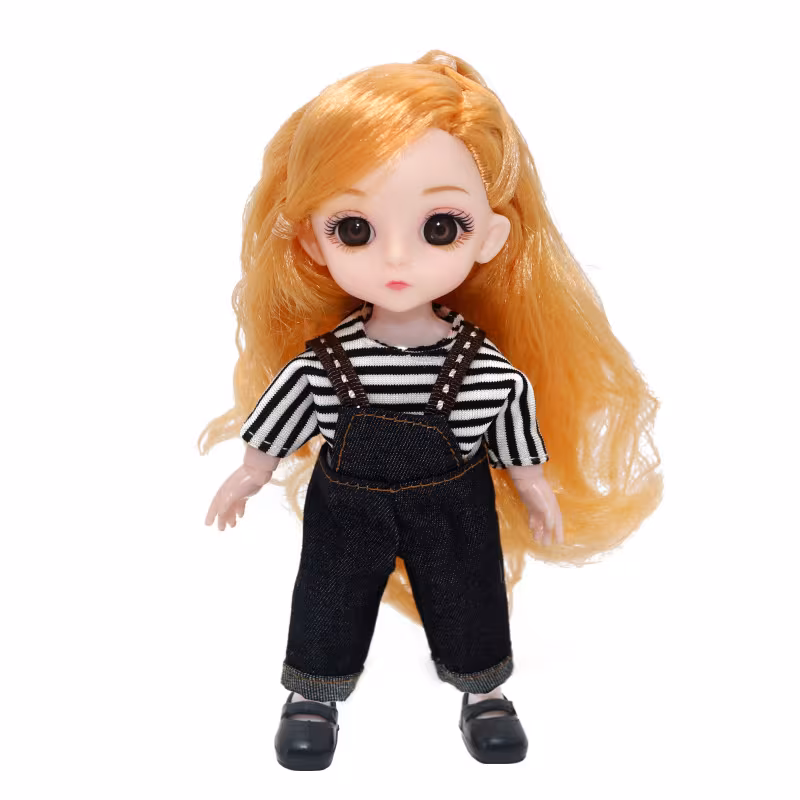 Boneca De 16cm Com Roupas, Sapatos E Cabelo Macio Para Vestir E Pentear Rosae