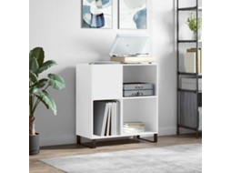 Vidaxl Armário Para Discos 84,5x38x89 Cm Derivados De Madeira Branco