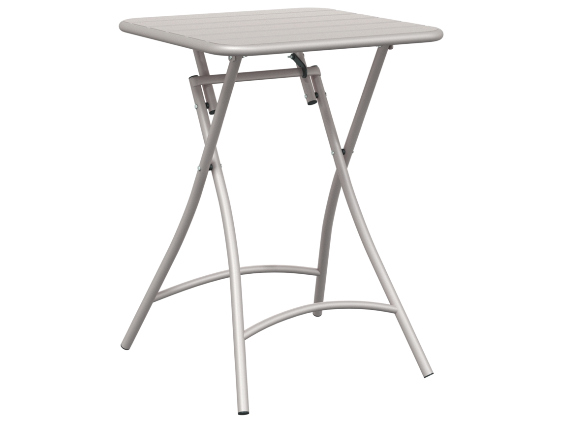 Conjunto 1 Mesa De Esplanada Vidaxl Bege Aço (55 X 55 X 72,5 Cm)