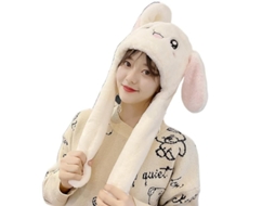 2026 gorro de Conejo Peluche Divertido com Orelhas Móveis Multiuso Cachecol Presente para Mulheres Festa de Natal Halloween