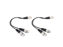 Cabo Divisor Xlr Macho 3 Pinos Para 2 Fêmeas Microfone Balanceado 0.3m 2 Peças