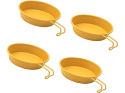 Conjunto De 4 Pratos E Tigelas Versáteis Em Aço Inoxidável, Ideais Para Uma Festa De Inauguração E Para O Uso