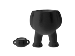 Vaso De Cerâmica Decorativo Homem Pejando Para Suculentas Preto