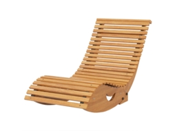 Cadeira Balanço Exterior Pinho 130x60x60cm Castanho Claro