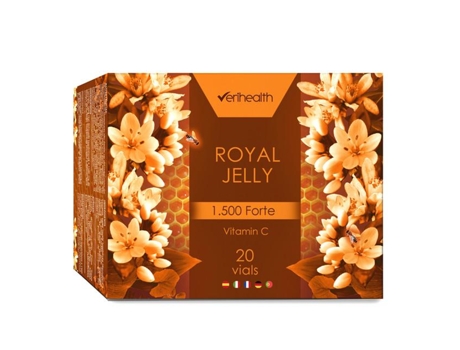 Verihealth Freeze-Dried Royal Jelly Men Energy With Vitamin C And Pomegranate Juice Enhances Mental-Physical Performance Provides Strengthes And Energy 20 Vials Take 1 Vial/Day Preferably On An Empty Stomach