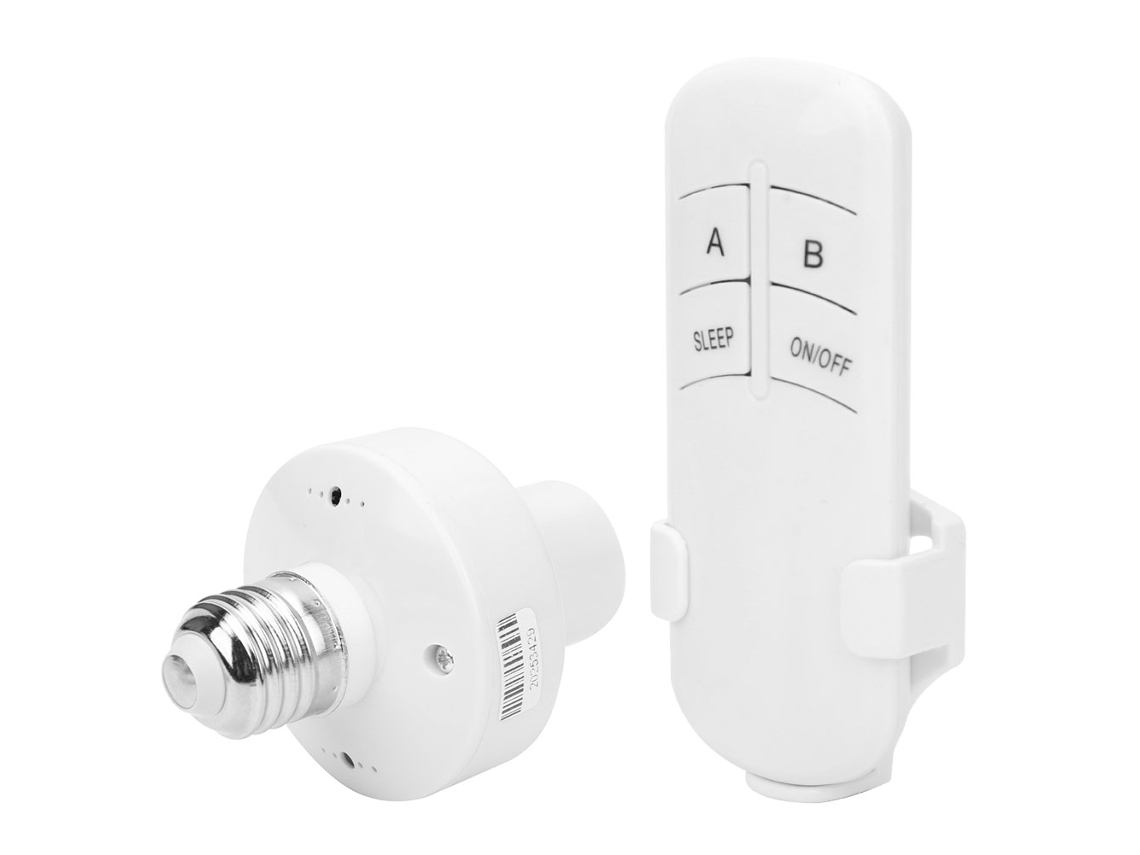 Laxiscreed Porta-lâmpadas E27 Com Controlo Remoto Sem Fios Para 220v
