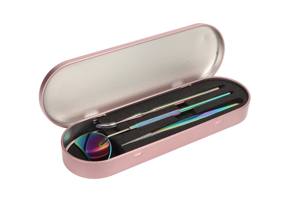 3pcs Ferramentas De Lash Lift Aço Inox Separador De Cílios Espelho Pinça Para Extensões De Cílios Colorido
