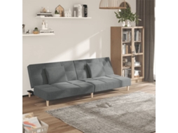 Sofá cama - Sofá da Sala - Sofá de Relaxamento 2 Lugares com Duas Almofadas Tecido Cinzento escuro HARLANV1