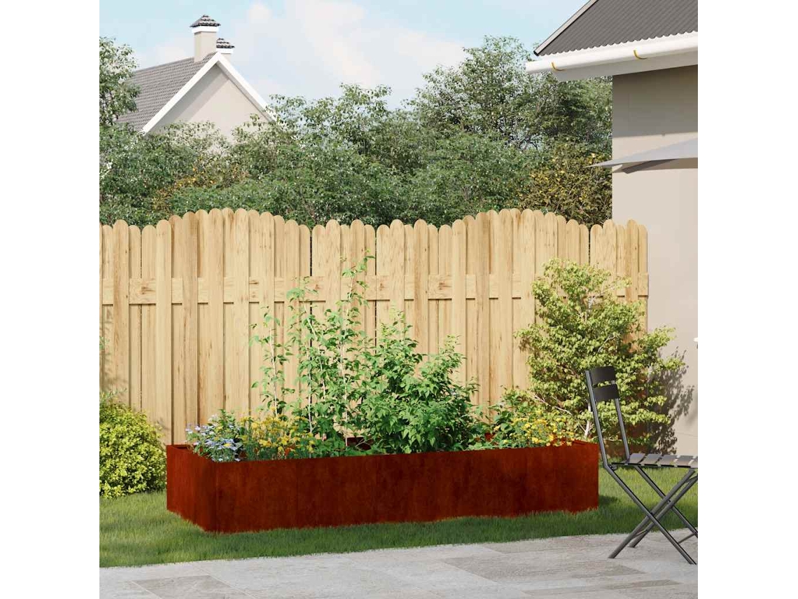 Conjunto de 1 Floreira Vaso de Jardim HARLANV1 Enferrujada 200x80x40cm Aço Resistente