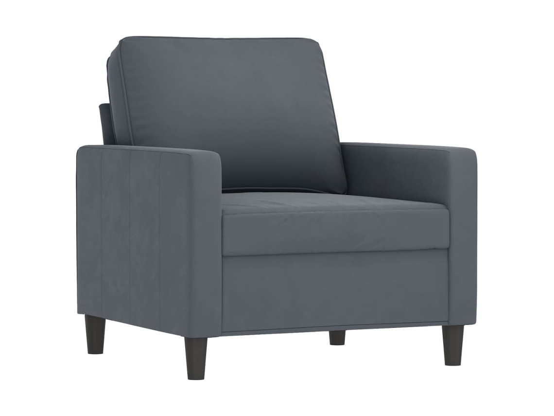 4 Pcs Conjunto de Sofás Veludo Cinzento escuro SYFAX
