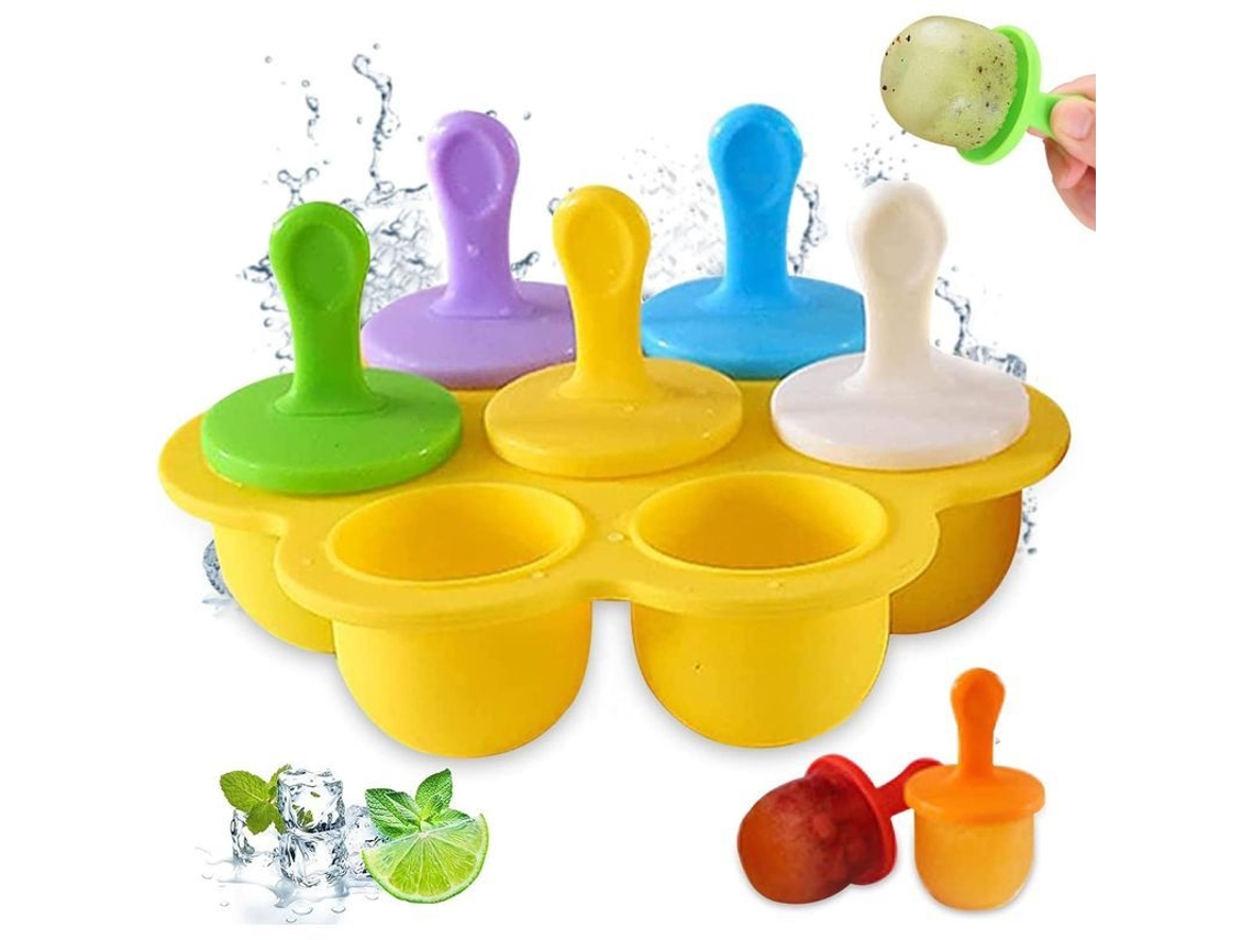 Molde De Paletas De Silicona Com 7 Compartimentos, Moldes De Sorvete, Seguros E Higiênicos Para Crianças E Adultos