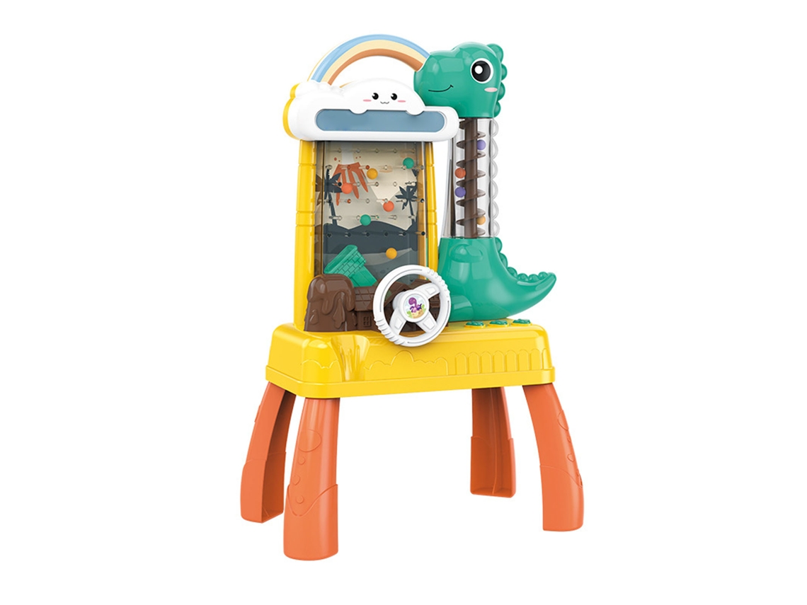 Mini máquina de pinball arcade Mali Eletrônica para crianças com lançamento de bolas e coordenação motora fina.
