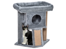Árvore Gatos Claro 57cm, Caverna/plataforma, Carga Até5kg, Cinza